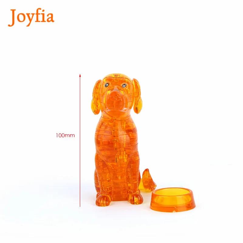 DIY 3D с украшением в виде кристаллов строительные блоки щенок собака головоломки