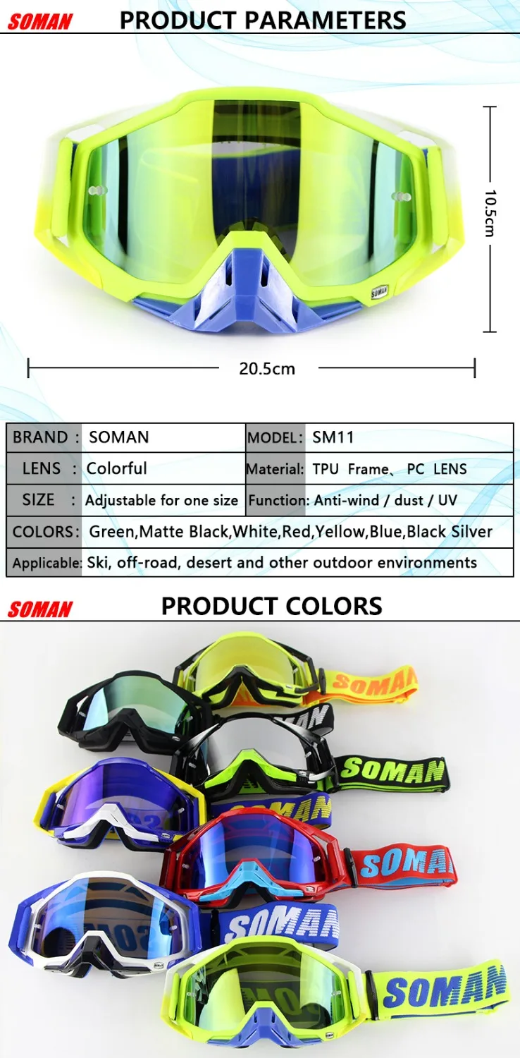 Высококачественные мотоциклетные очки SOMAN бренд ATV Casque очки для мотокросса гонки мото велосипед Велоспорт CS солнцезащитные очки Gafas