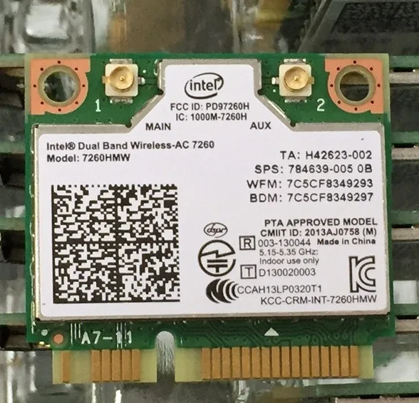 Новая сетевая карта для INTEL Dual Band Wireless AC 7260 7260HMW Bluetooth совместимый 4 0 Wi Fi половинный