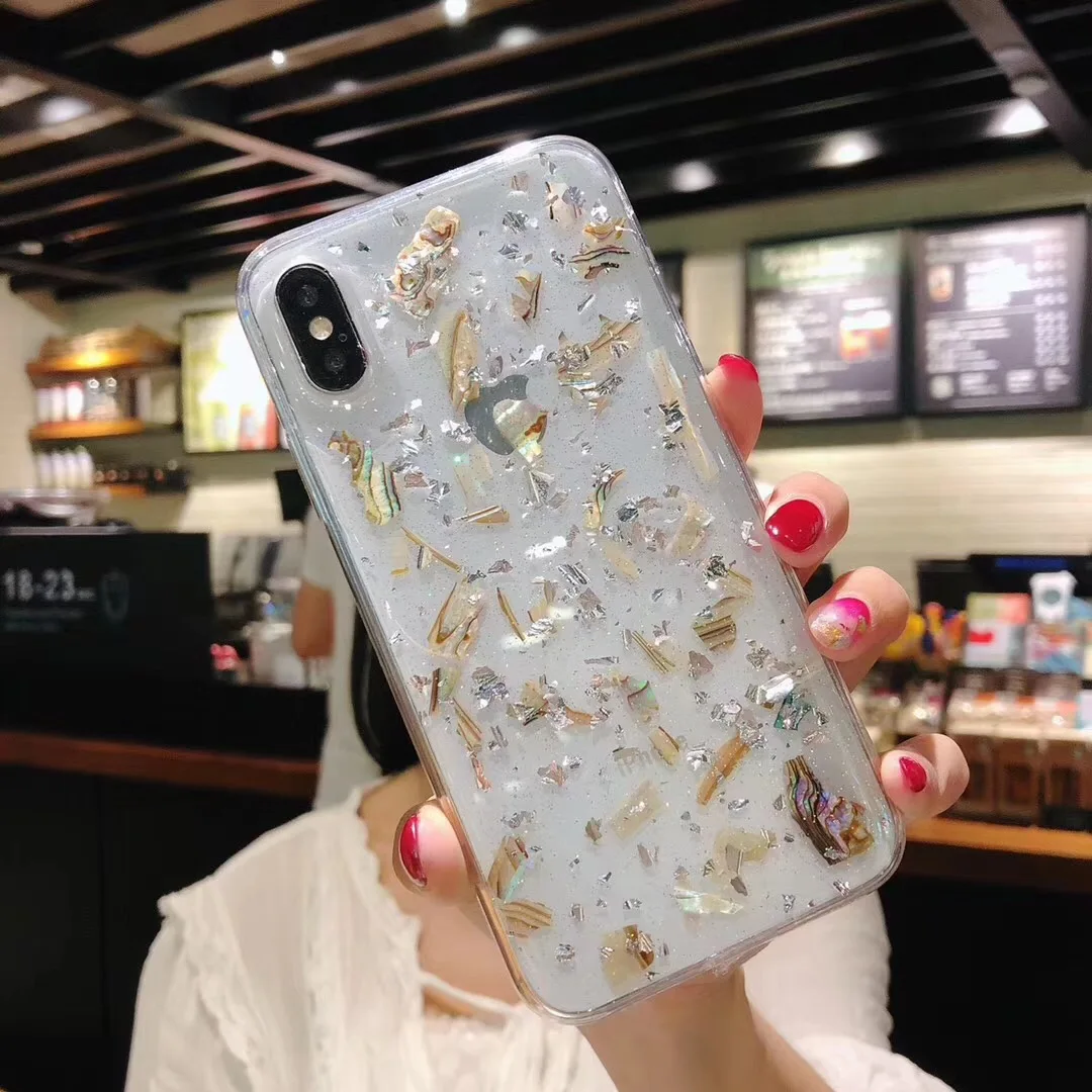 Glitter Phone Case For iPhone 7 8 Plus Dream Shell Pattern Cases X 6 6S Soft TPU Silicone Back Cover |