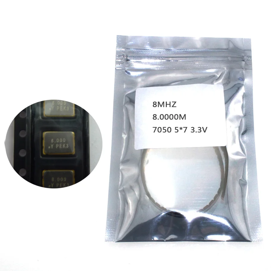 10 шт. SMD 5070 активных кварцевый генератор OSC 8 мГц 8,0000 м 7050 5*7 3,3 В 25PPM