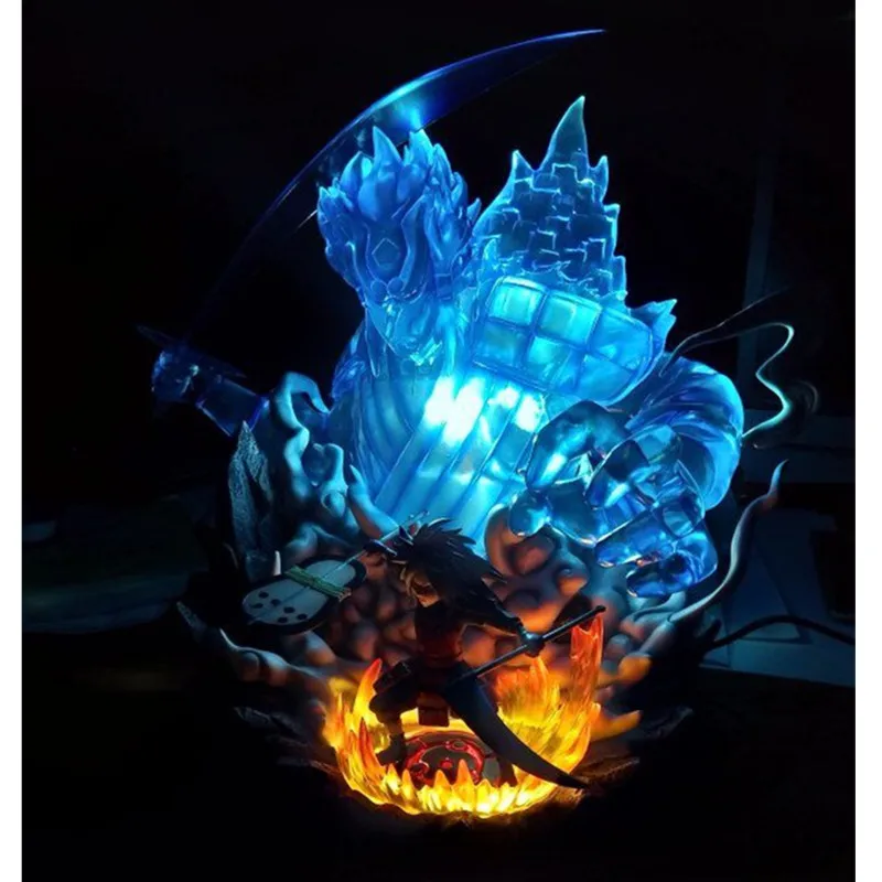 Наруто Учиха Мадара Susanoo смолы статуя со светодиодный светильник фигурка Коллекция Модель игрушки X679