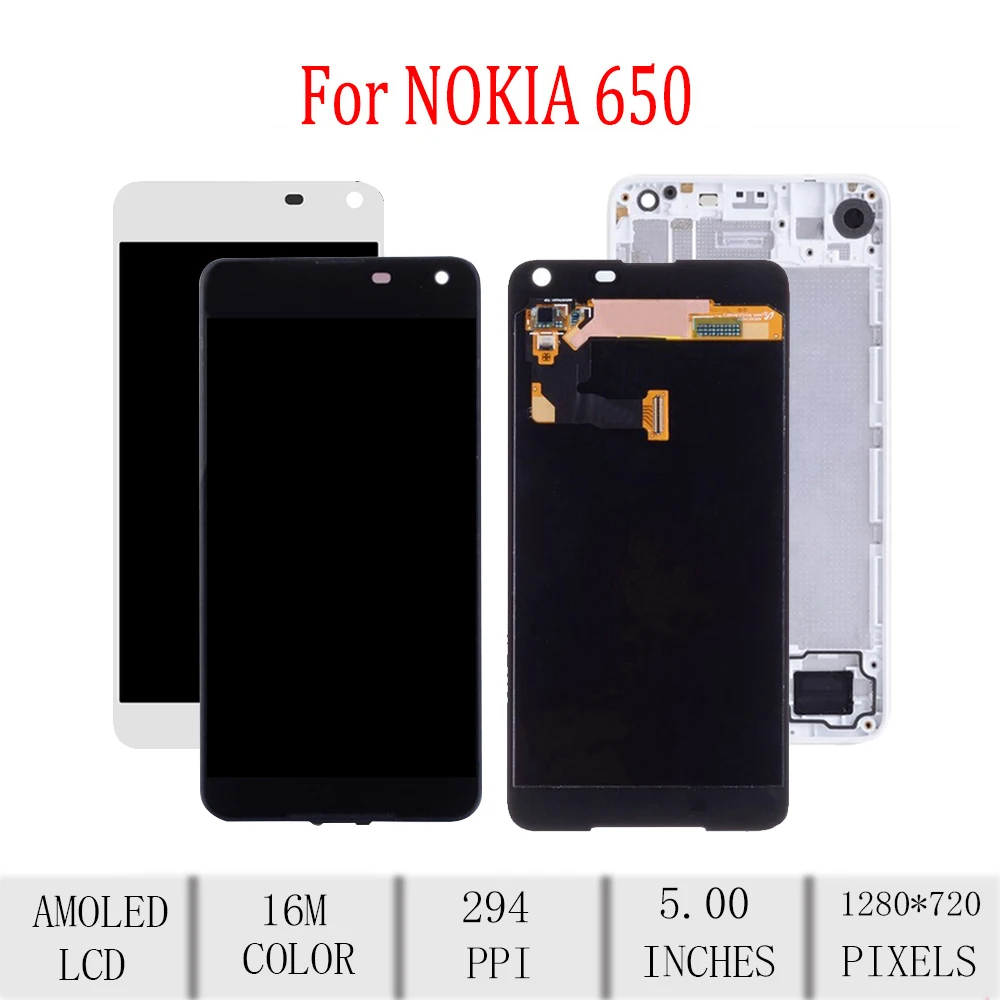 5.0"Original For NOKIA Lumia 650 LCD Display Touch Screen with Frame Digitizer Microsoft Replacement RM-1154# | Мобильные