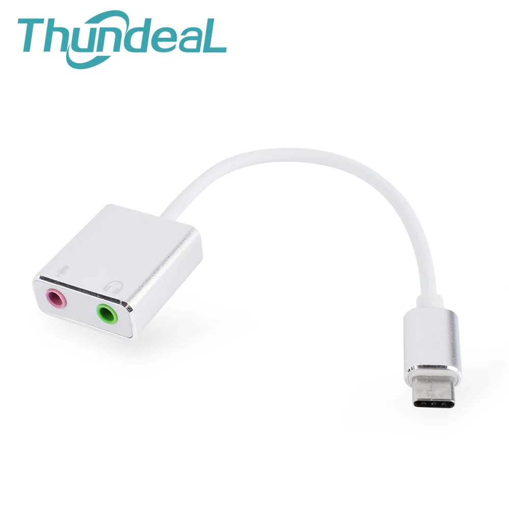 Для Macbook Pro Air ThundeaL 7 1 внешняя звуковая карта USB type C 3 5 мм гнездо для подключения