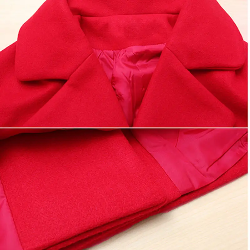 Autumn Winter Women Large Size Short Wool Coat Jacket New Slim Trumpet Sleeve Lapel Womens Overcoat Leisure Female Parkas WZ420 | Женская