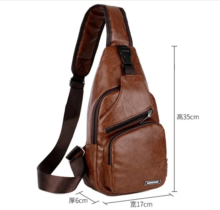 Повседневная кожаная нагрудная сумка на одно плечо слинг спине мессенджер кросс