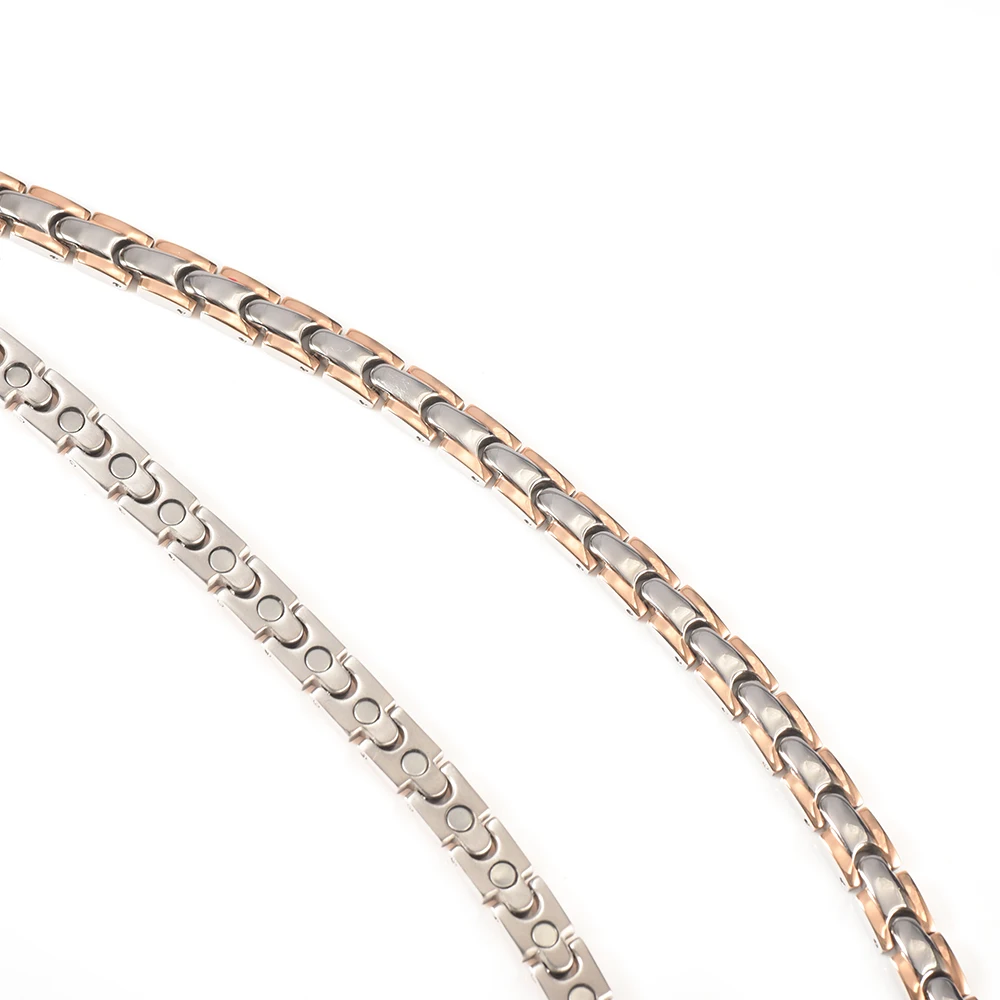 Wollet Jewelry Pure Titanium Magnetic Necklace Women Rose Gold Color Health Care Healing Energy Magnet Copper | Украшения и