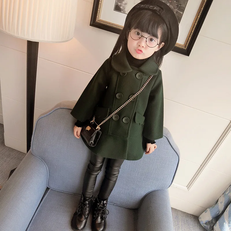 Одежда для девочек R &amp Z пальто 2019 зимняя плотная теплая шерстяная однобортная