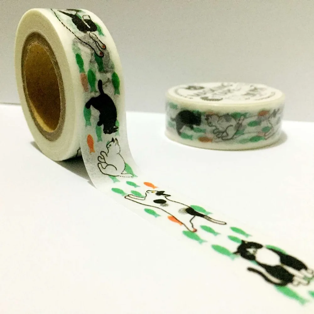 Милая 15 мм * 10 м Высококачественная Васи бумажная лента/коробка упаковка/белая