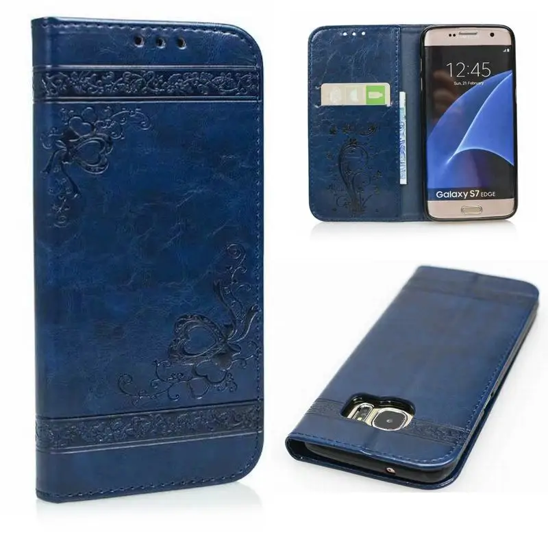 Рельефный Магнитный чехол книжка для Samsung Galaxy Note 9 S9 S8 Plus кожаный S5 S7 S6 S4 S3