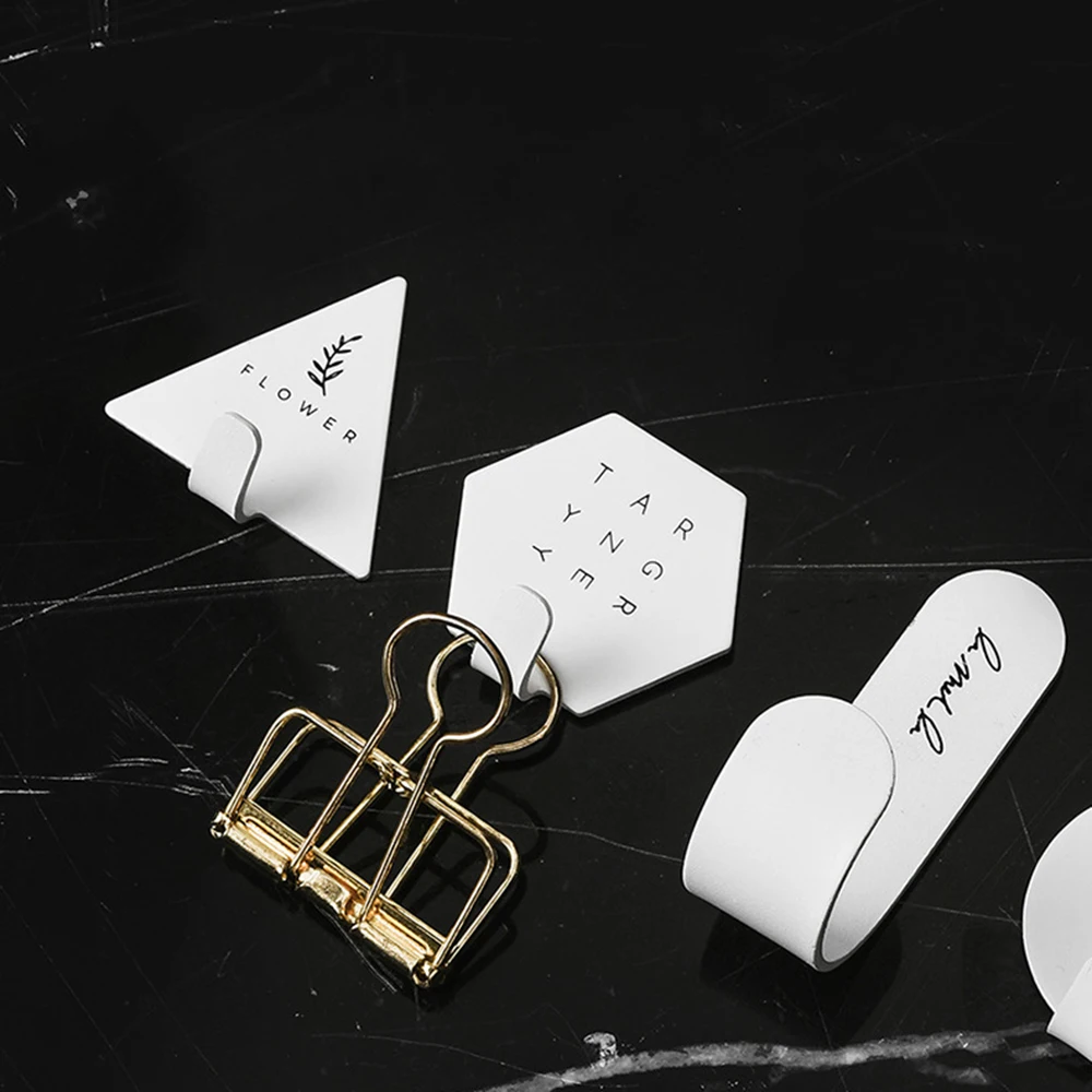 4 шт. простые Геометрические элементы крючок для ключей настенная вешалка пальто