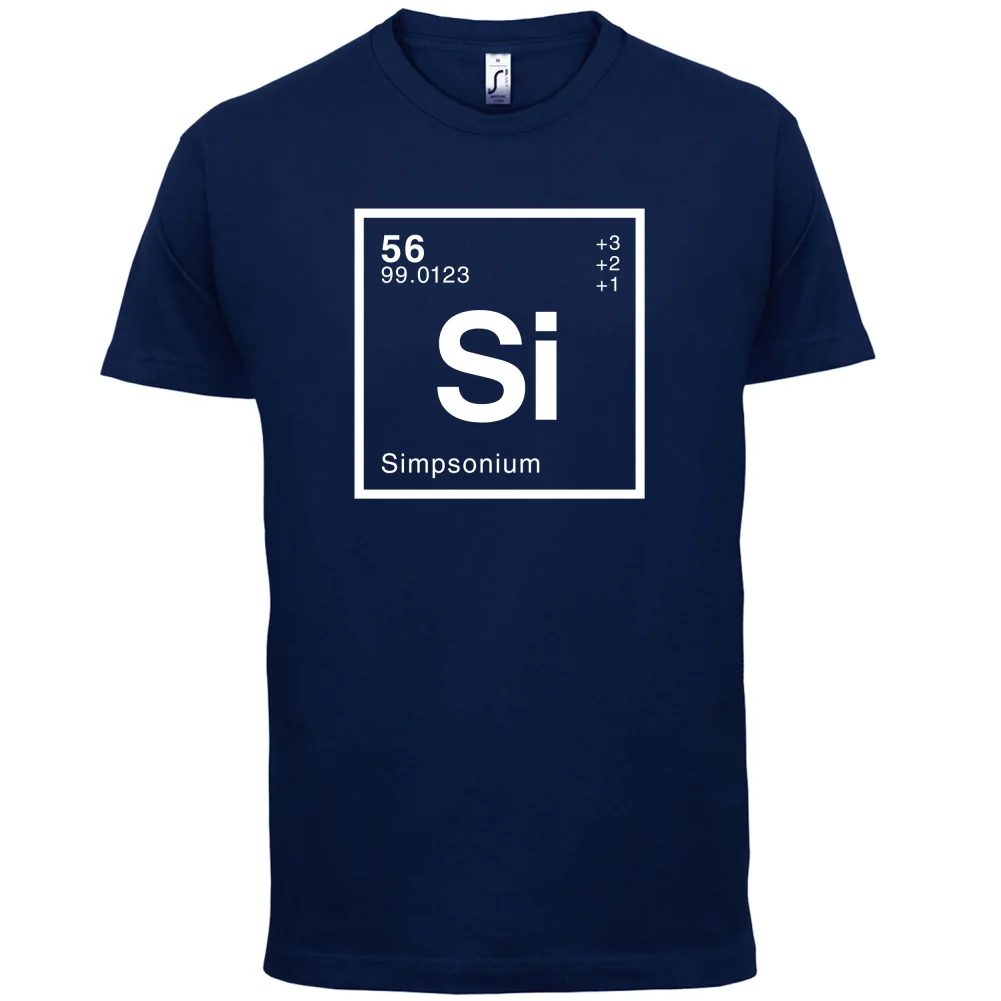 Симпсоны периодически элемент Мужская футболка Geeky/Chemistry 13 цветов Новые футболки