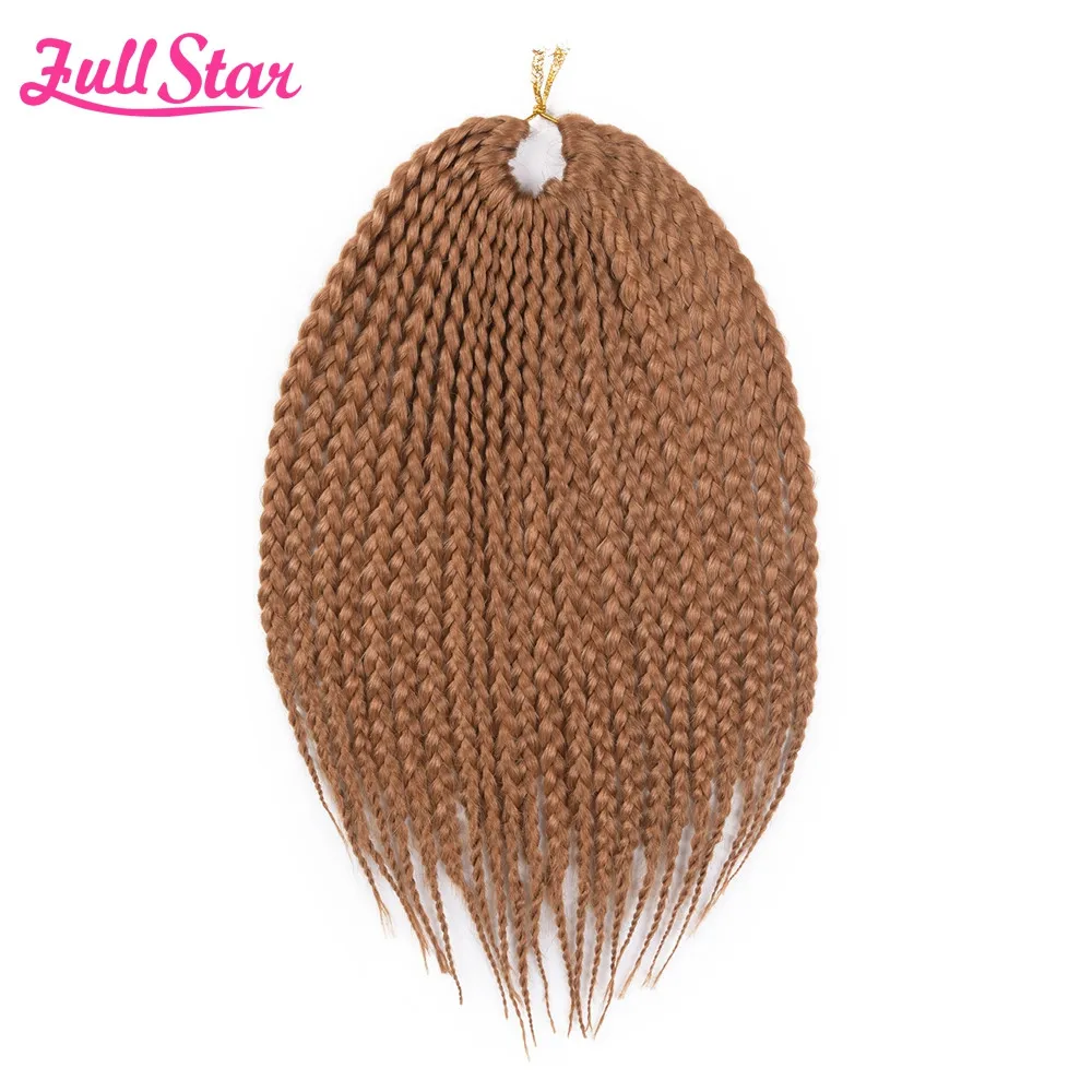 

Full Star Short Box Braids Crochet Hair 1 pack 22Root 75g Bug Ombre Brown Blonde color Synthetic Braids Hair for Black Women