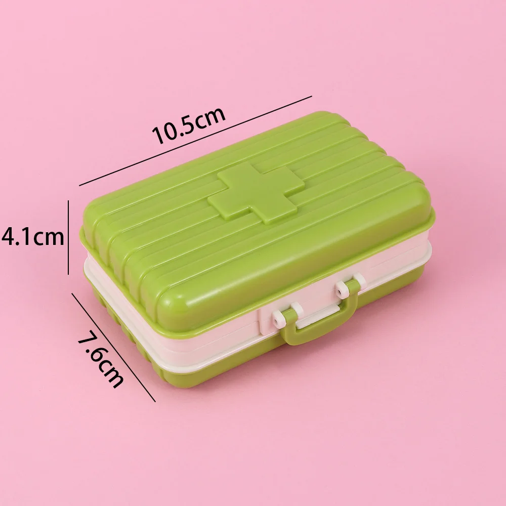 Mini Suitcase Modeling 6 Slots Home Medicine Box Creative Portable Outdoor Travel Pill Case Storage Cases | Дом и сад