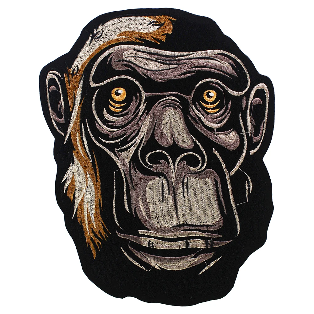 2pc Big Crown Monkey Embroidered Gorilla Patch Iron on Patches Motorcycle Punk Jacket Charm Badge Stickers Applique TH1679 | Дом и сад