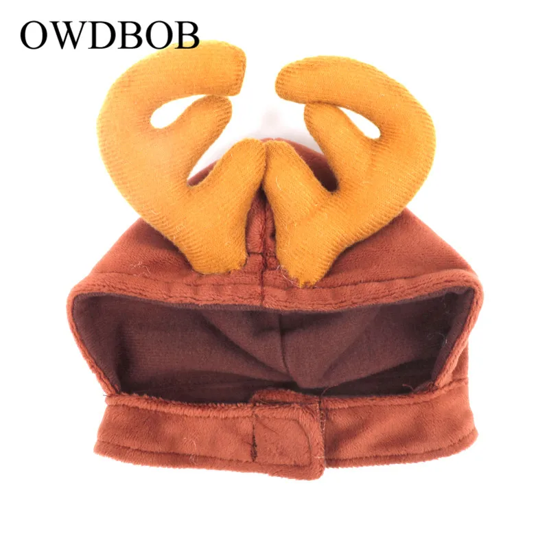 Antlers Hat OWDBOB, одежда для собак, кошек, Рождественский костюм, кошачьи шапки с оленьими рогами, шарф, костюм, накидка, повязка на голову, вечерние, новогодние наряды, подарок для домашних животных - Цвет: Antlers Hat