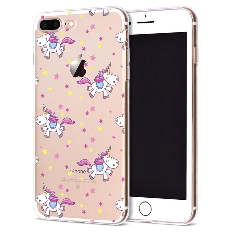 Чехол для Apple iPhone 6 6S 7 Plus X 10 милый Единорог Мягкий TPU чехол Оригинальный 8 B319 |