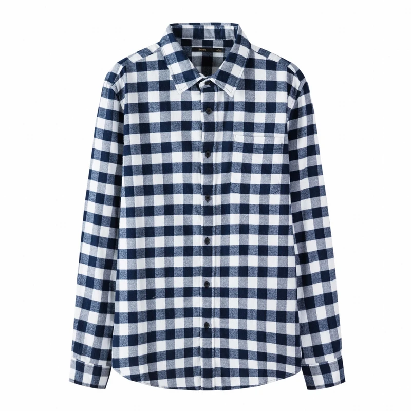 Мужская Фланелевая рубашка в клетку SEMIR из 100% хлопка с отложным воротником