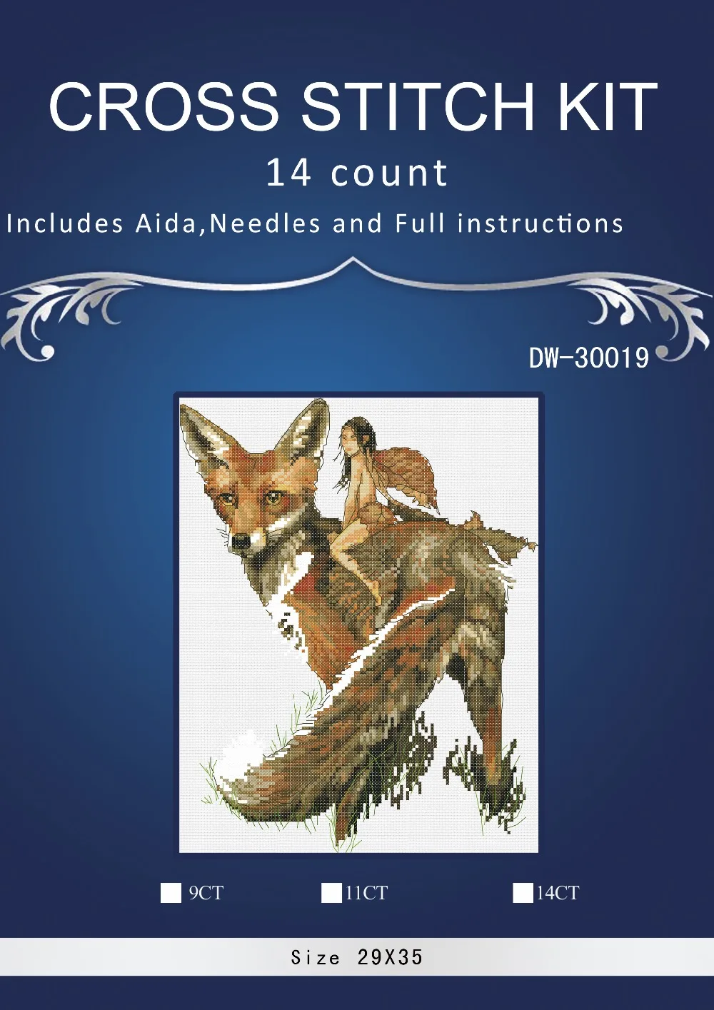 31X37CM 14CT Бесплатная доставка Высокое качество Прекрасный Счетный крест набор лиса