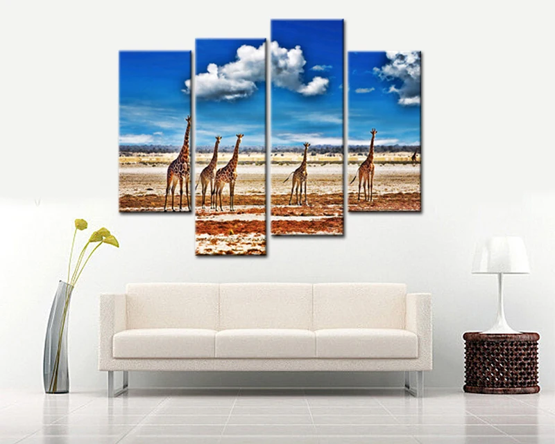 Картина на холсте с изображением жирафа 4 шт.|oil painting|wall decor picturecanvas painting |