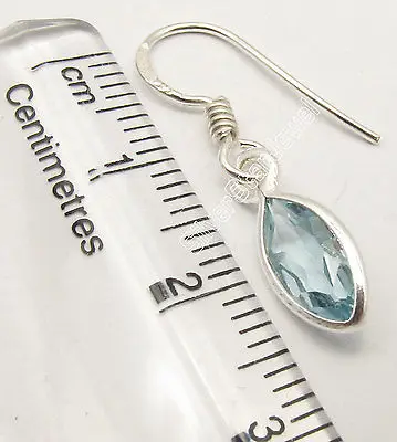 Chanti International Real Голубой Топаз Огранки Серьги 1 1/8 дюйма 3 грамм|gem earrings|blue gem earringsearrings