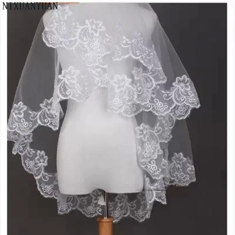 Свадебная фата 2021 роскошные свадебные аксессуары с кружевными краями белая