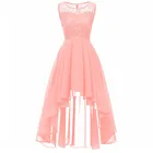 Рождественское винтажное кружевное платье без рукавов, сексуальное розовое вечернее платье А-силуэта из шифона, элегантные женские длинные платья-Макси