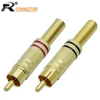 2 шт. Rca разъем deluxe супер качество RCA позолоченный штекер Оптовая продажа аудио разъем с металлической пружины
