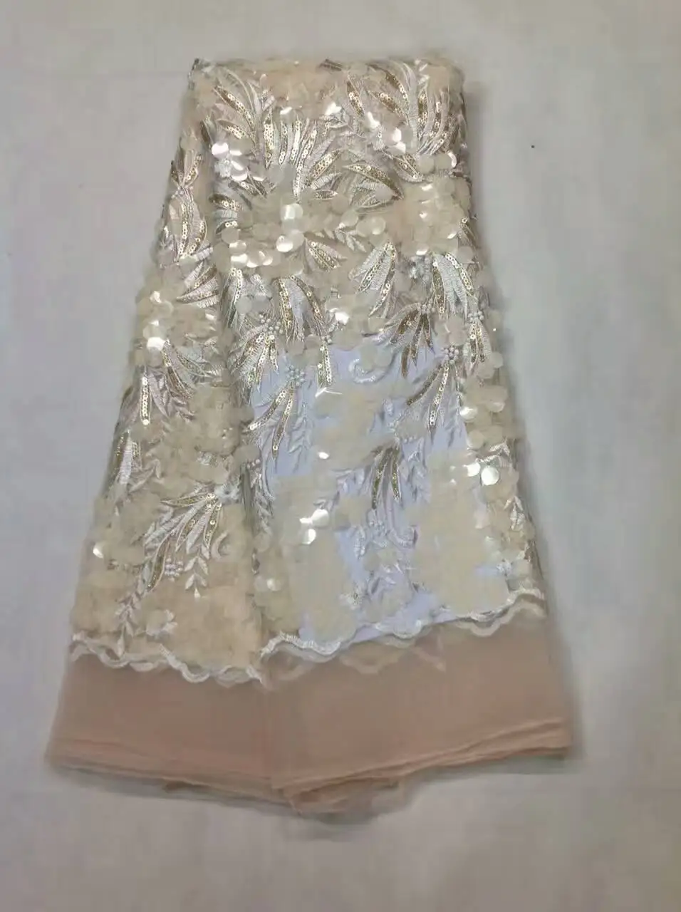 

High Quality yellow French Net Lace Fabric african guipure lace fabric african gold thread tulle sequins fabric JL1077