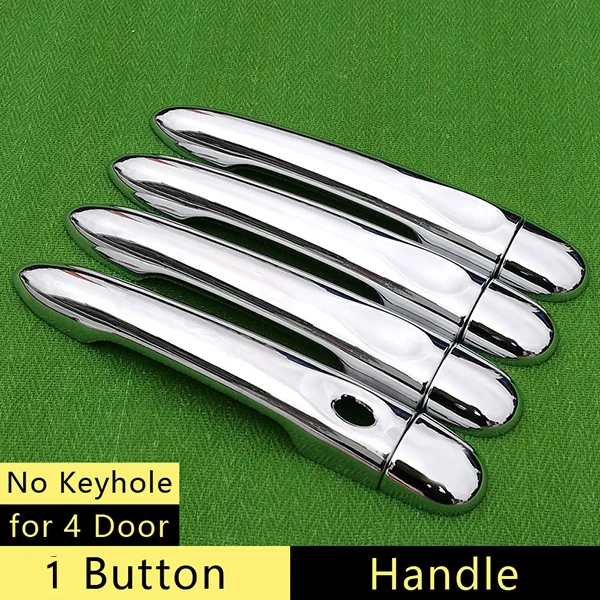 No Keyhole 1 Button Для Renault Fluence SM3 2009- хром Ручка крышки отделки комплект 2010 2011 2012 2013 аксессуары наклейки стайлинга автомобилей - Название цвета: No Keyhole 1 Button