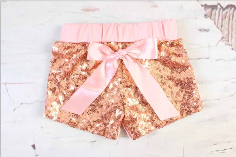 Детские розовые шорты с блестками радужной расцветки наряд для девочки вечерние