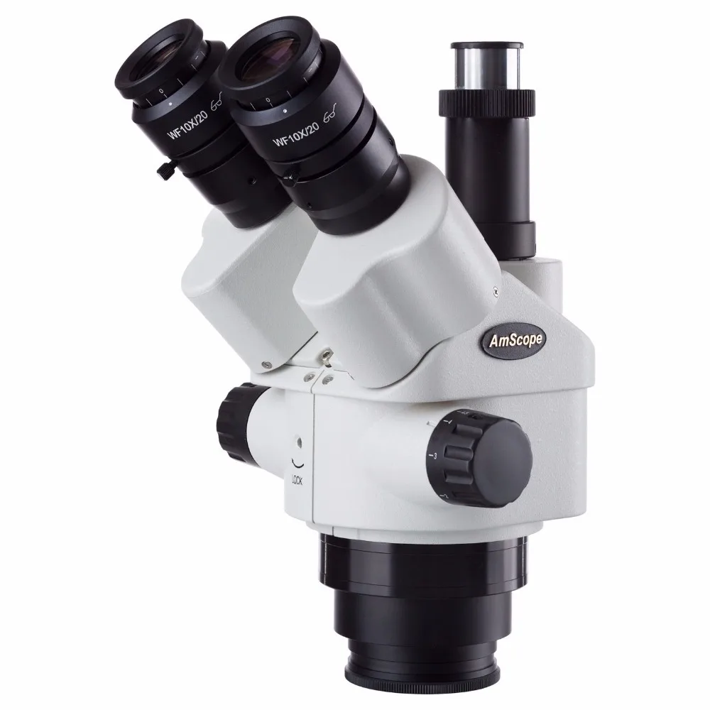 Мультифокальная тринокулярная стереомикроскопическая головка с зумом AmScope 7X