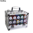 600,1000 шт.компл., глиняные Покерные наборы, казино, пшеничный Техасский Холдем, Набор для игры в покер, металлические монеты с акриловой коробкойлоткомбольшой скатерти