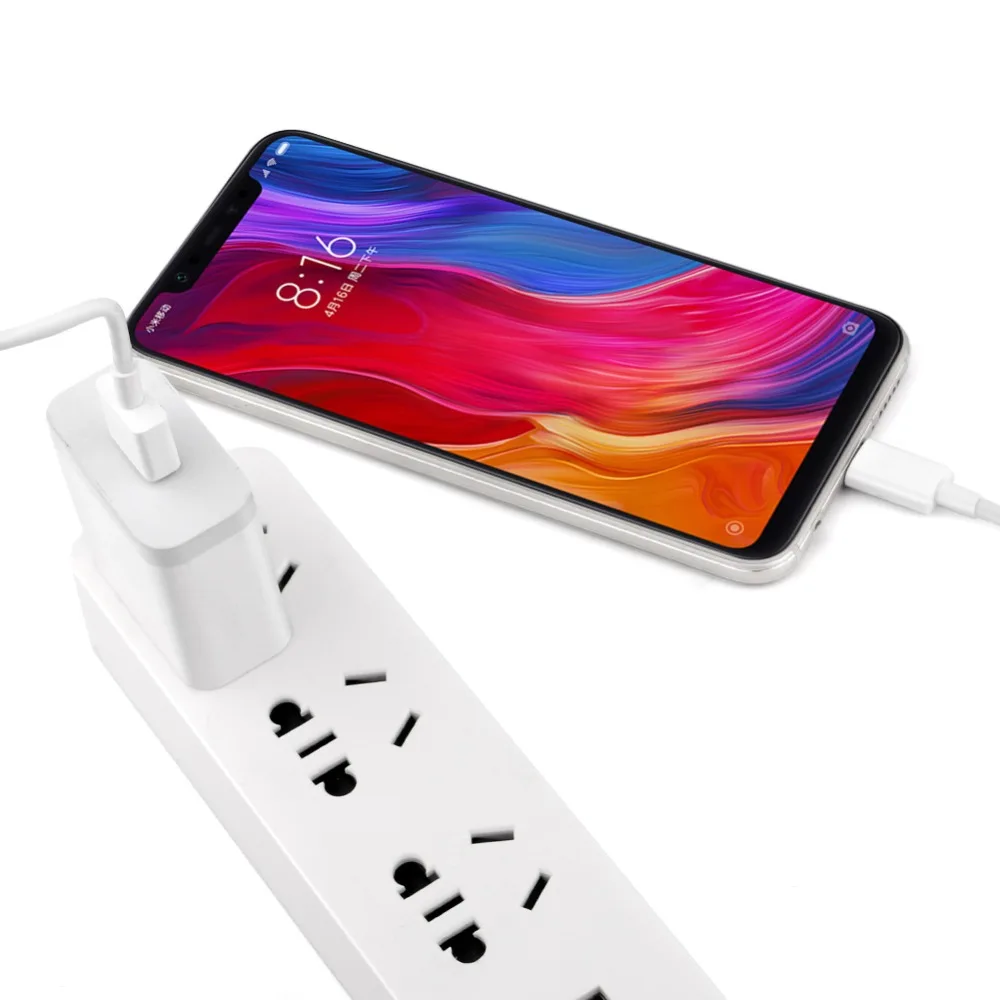 Адаптер быстрой зарядки Supercharge для xiaomi Mi8 Mi 8 кабель Micro USB 5V3A/9V2A/12V1.5A дорожное