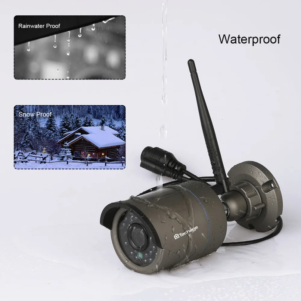 Techage 8ch Беспроводной NVR комплект Wi Fi видеонаблюдения Системы 720 P 1.0mp открытый