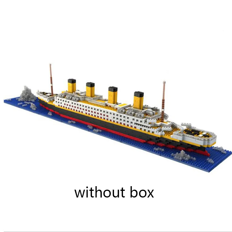 Titanic модель корабля строительные блоки кирпичи игрушки с 1860 шт Titan 3D набор Diy лодка образовательная коллекция для детей мальчиков - Цвет: without box