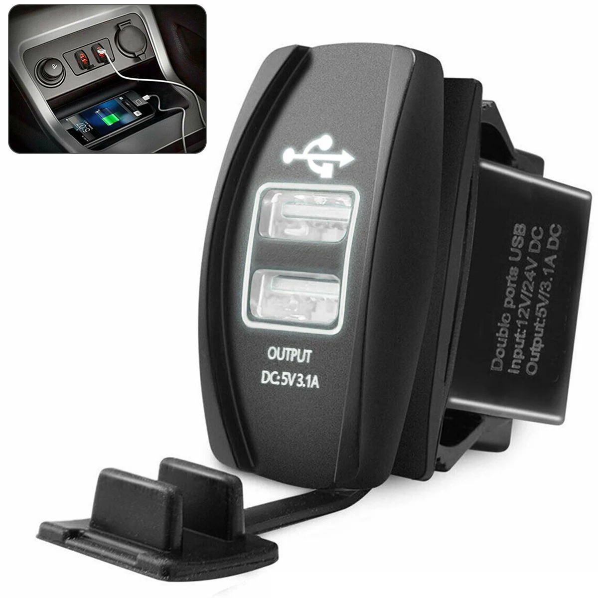 Универсальное зарядное устройство 3 1 а с двумя USB портами адаптер сигаретного