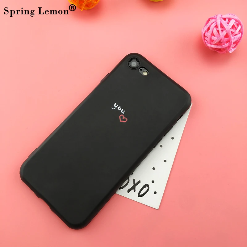 Spring Lemon you and me Heart Lovers Couple Soft Silicone Phone Case For iPhone 8 7plus X XS S MAX XR 7 8plus 6 6s 6plus 5 5S SE |