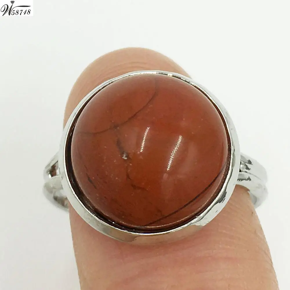 Flame Jaspe C7217 Авантюрин лазурит Глаз тигра Howlite кристалла Голдстоуна опал Jaspe основа коралловый Сердолик кольцо вокруг 7~ 1" отрегулировать размеры WB663b - Цвет основного камня: Flame Jaspe C7217
