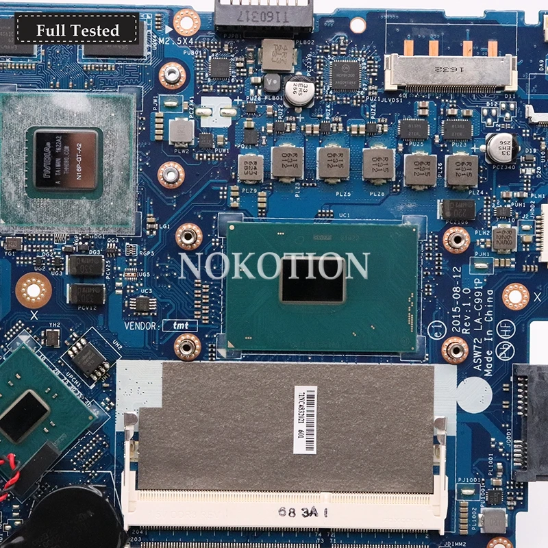 NOKOTION ASW72 LA-C991P 832319-601 829068-601 для hp Envy 17-R 17-N 17T-N 17T-N100 Материнская плата ноутбука i7-6500HQ 950M 4G