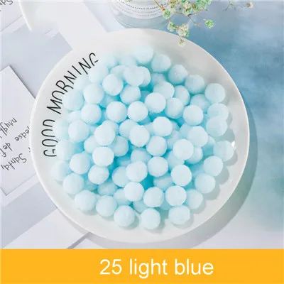 25light blue Помпоны 8 мм 10 мм 15 мм 20 мм 25 мм 30 мм многоцветный мягкий пушистый помпон шар ручной работы помпоны для детей игрушки DIY ремесло поставки - Цвет: 25light blue
