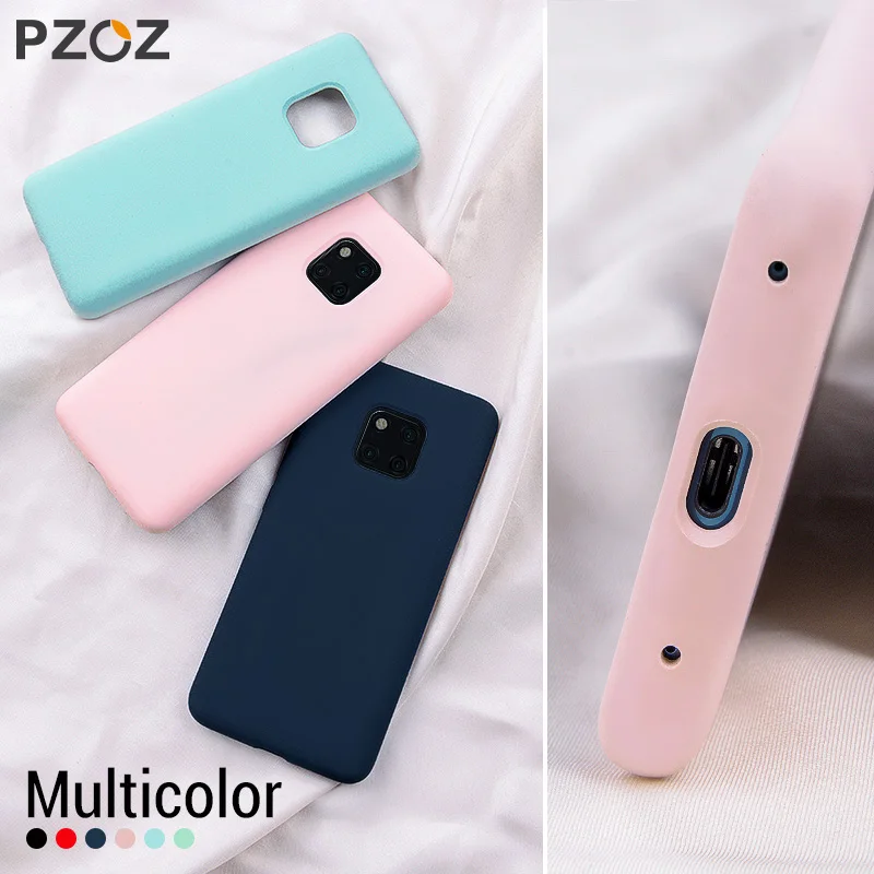 PZOZ роскошный жидкий силиконовый чехол для huawei P30 mate 20 Pro X, карамельный цвет, силиконовый чехол, противоударный чехол для huawei