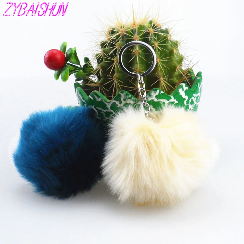2018 simple hair ball plush toy pom-pom imitation rabbit keychain for Hyundai ix35 iX45 iX25 i20 i30 Sonata Verna Solaris | Автомобили и