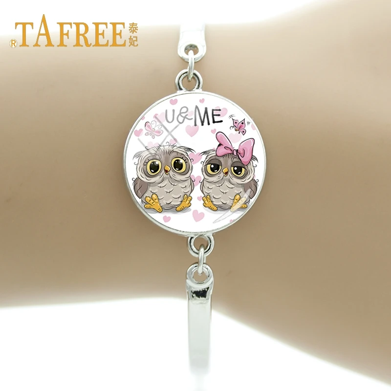 Браслет TAFREE с изображением милой совы для пары U & ME розовое мультяшное животное