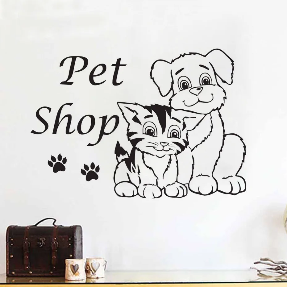 ZOOYOO Pet Shop кошки собака Съемная виниловая наклейка на стену стикер Уход за салоном