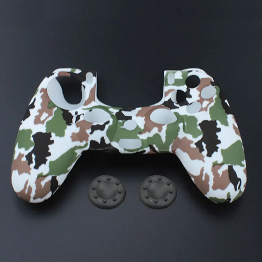 YuXi мягкий силиконовый резиновый чехол для Play Station Dualshock 4 PS4 DS4 Pro тонкий контроллер кожи+ ДЖОЙСТИК ручки крышки - Цвет: K