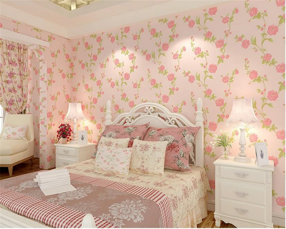 Beibehang papel de parede Classic нетканые корейские пасторальные цветы Красивая теплая