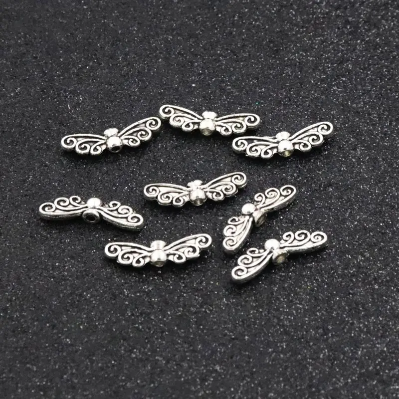 50Pcs Width 21MM Hole 1.8mm Butterfly SilverColor Gold Metal Beads For Jewelry Finding Handmade DIY Accessories | Украшения и