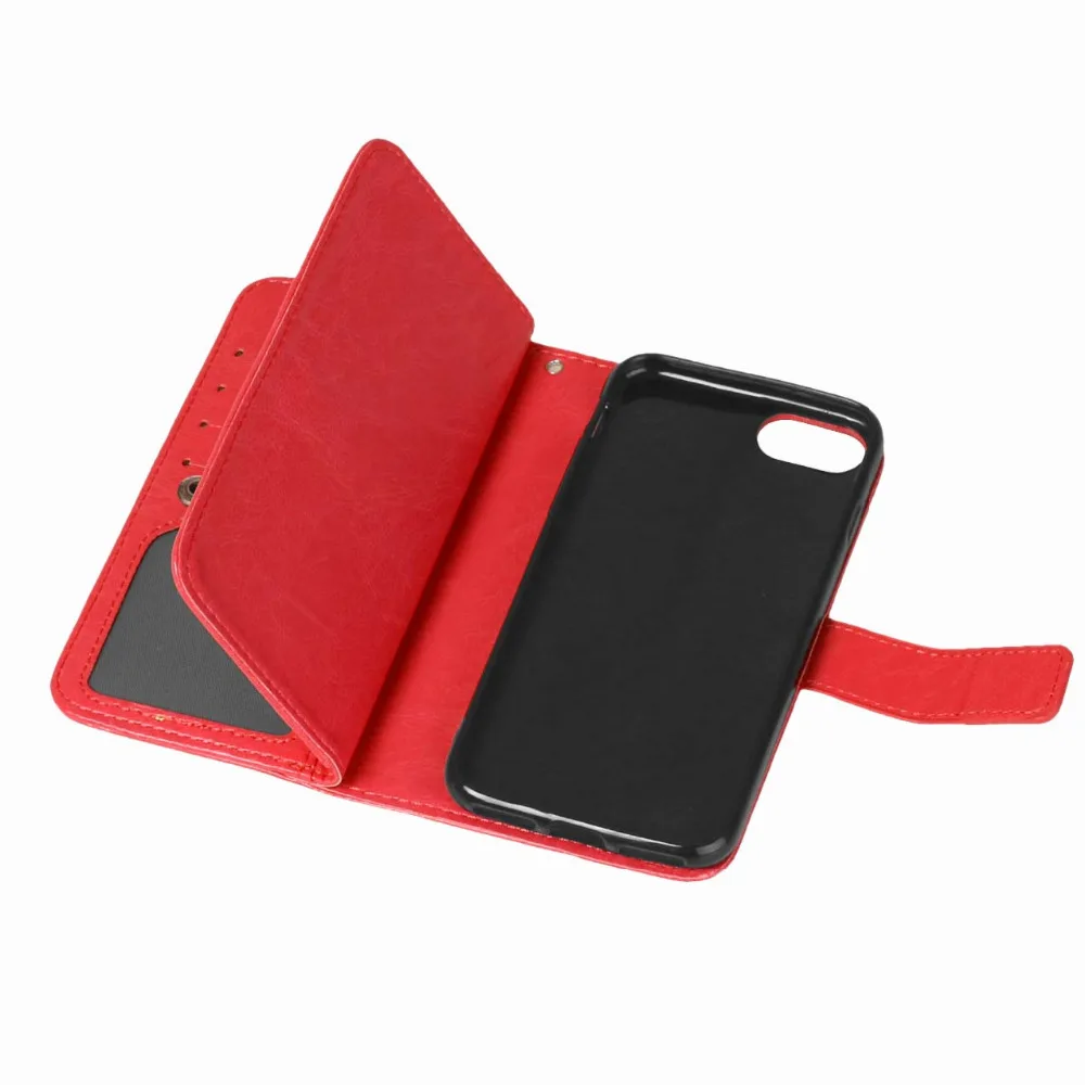For iPhone 7 Plus Case Multi Functional 9 Card Holder Wallet Cases PU Leather Stand Phone Cover | Мобильные телефоны и
