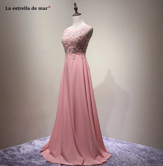 La estrella de mar vestido madrinha2021 Новый Черпак кружевное платье с кристаллами А силуэтом